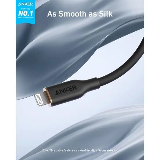 Anker PowerLine III Flow USB-A to Lighting Cable 3Ft - Black | A85A1011